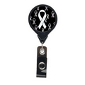 Black Ribbon Jumbo Retractable Badge Reel (Pre-Decorated)